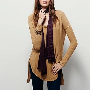 Free People Ventura Tan Waffle Shirt